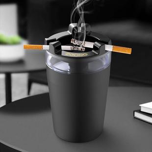 不锈钢烟缸 带水箱烟灰缸防飞灰防烟味创意家用车载漏斗带盖个性