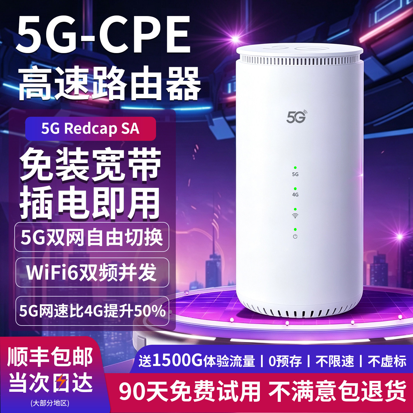 掌乐优5G随身路由器CPE双频WiFi6图片