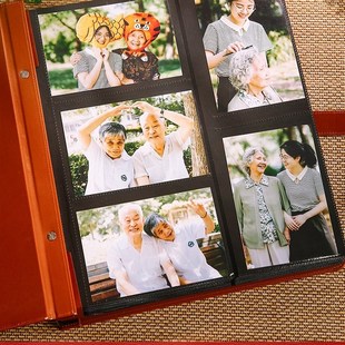 速发老式相册本带扣皮质6寸1000张纪念册大容量家庭宝宝照片影集