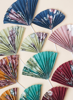 速发国潮风插焙蛋中装饰品糕式古风扇子摆件生日蛋糕甜品装扮烘卡