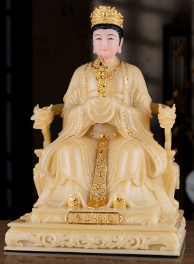 现货速发圣母碧霞元君娘娘神像奶奶像体汉白玉家用供奉老母像