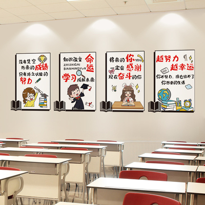 速发励志标三墙贴报小学班级文化墙布置初中高语教室装饰学习海画