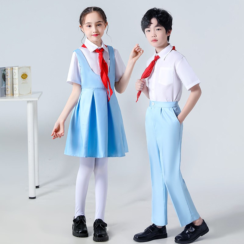 速发六一冯琳儿童合唱服童红领巾舞蹈演出服小学生朗诵表演服装