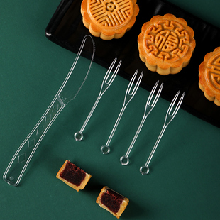 速发月饼刀叉一次性套装专用切月饼广州酒家塑叉1刀盘料10套4子餐