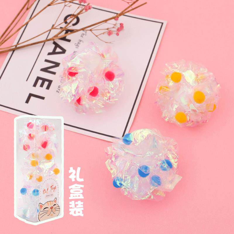 新款5.5cm号响纸球宠物互动用品猫球自嗨猫咪玩具工厂量大现货