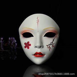 万物有灵古风全脸面具中国风手绘装饰汉服配饰化妆舞蹈表演面具