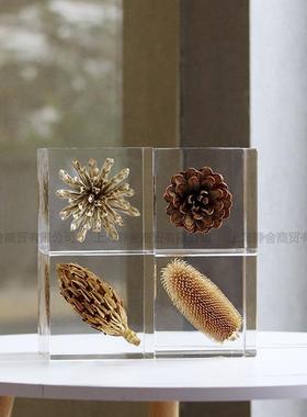 铂晶果实透明摆件客厅书房售楼处现代轻奢样板间设计师软装饰品