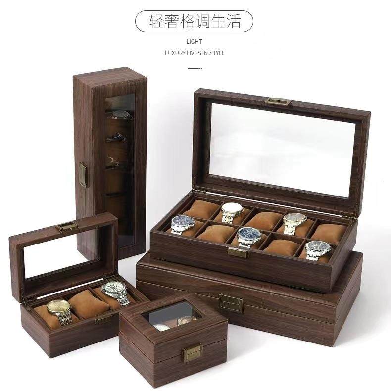 家用手表收纳盒高级感透明开窗手表盒12位手表陈列展示盒子包装盒