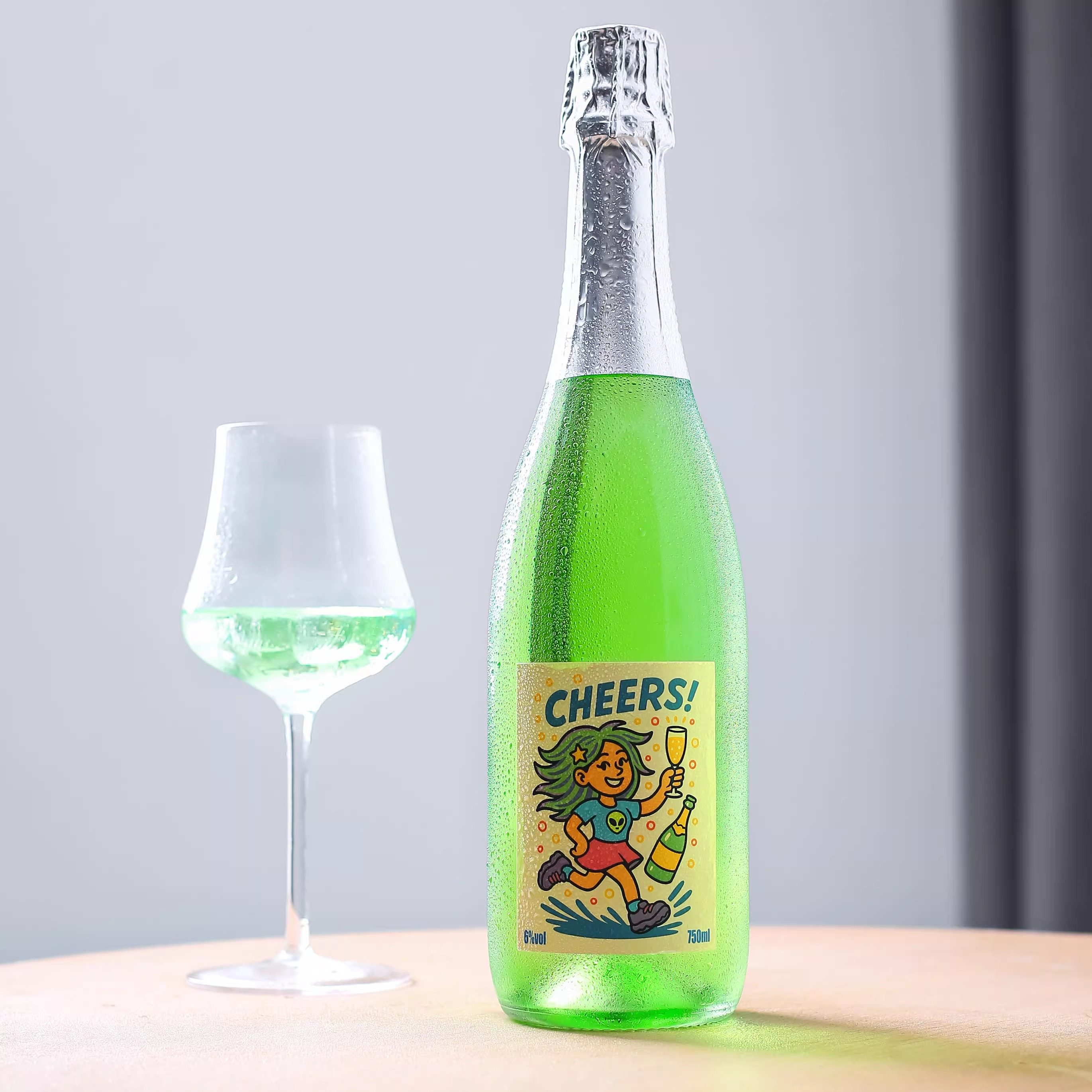 茉莉青提香！轩汐沐林起泡酒气泡果酒甜白葡萄酒槟女士微醺晚安酒