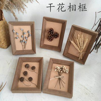 复古干花实木相框墙挂壁挂标本立体装饰画幼儿园环保墙面装饰物图片