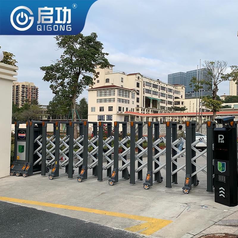启功直销电动伸缩门不锈钢电动大门学校小区工厂自动折叠推拉门