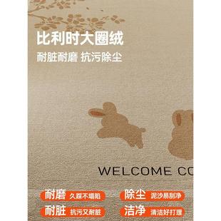 入户门MDF地垫中古通进门脚垫家用口玄卡关门外门客裁厅地毯防滑