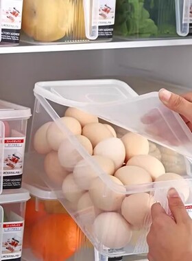 【下单立减30】冰箱收纳盒手柄保鲜盒厨房蔬菜整理盒鸡蛋收纳盒PX