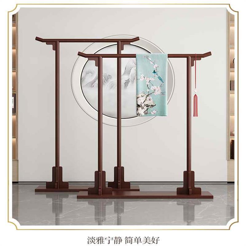中式挂衣架落地卧室衣帽架木质秀禾服装展示架实木新中式衣架