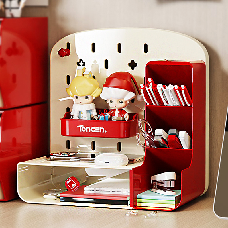 抽屉式桌面洞洞板文具整理收纳盒