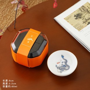 描银羊脂玉大号加厚主人杯茶杯陶E瓷品茗杯个人功夫茶具喝茶杯