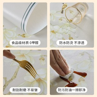 简约线条皮革桌j垫方形防水防油免洗防烫家用高级感餐桌垫茶几垫