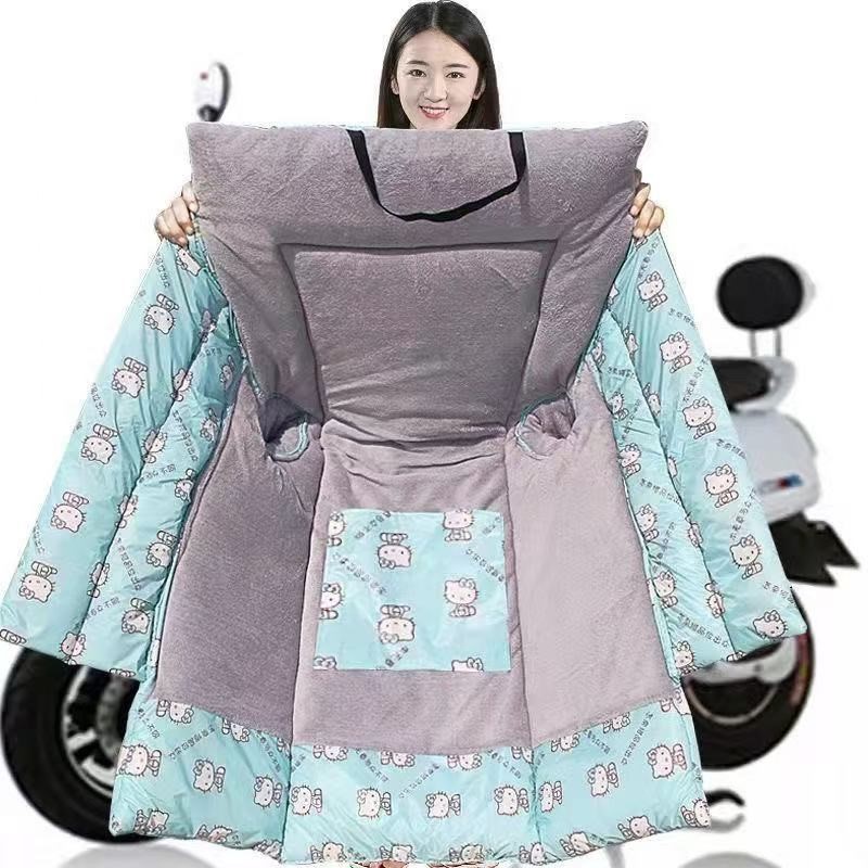 电动车挡风被冬季加绒加厚双面防水三轮摩托电瓶车保暖护膝通用款