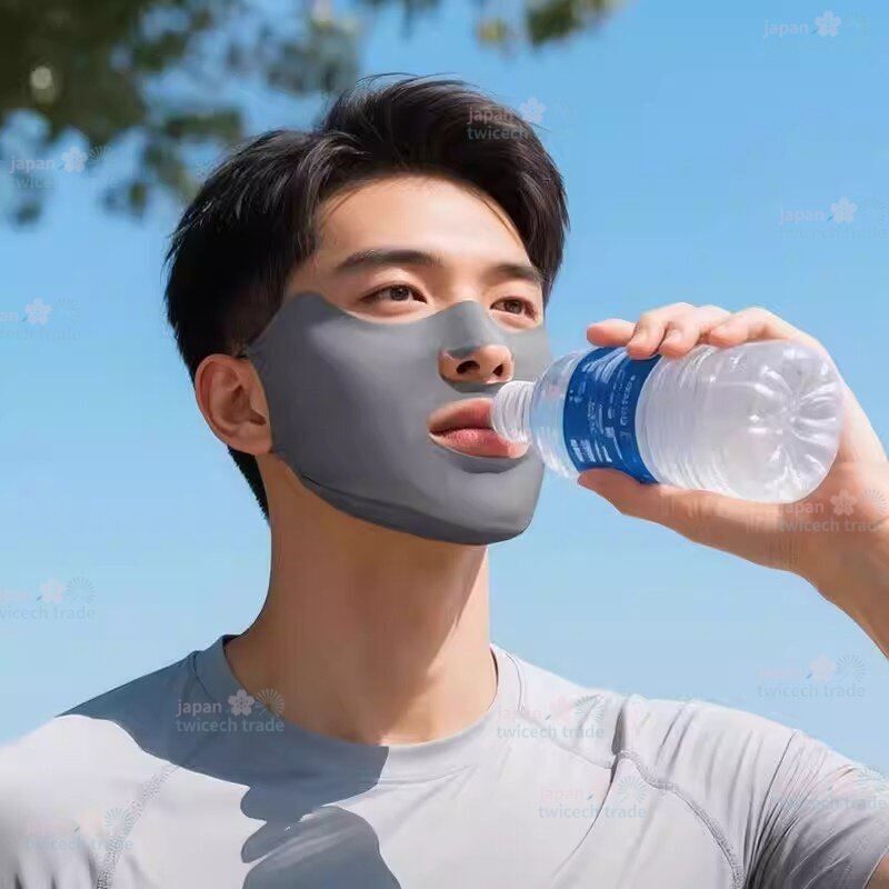 日本跑步防晒面罩男款冰丝夏季户外运动易呼吸跑步遮阳骑行口罩女