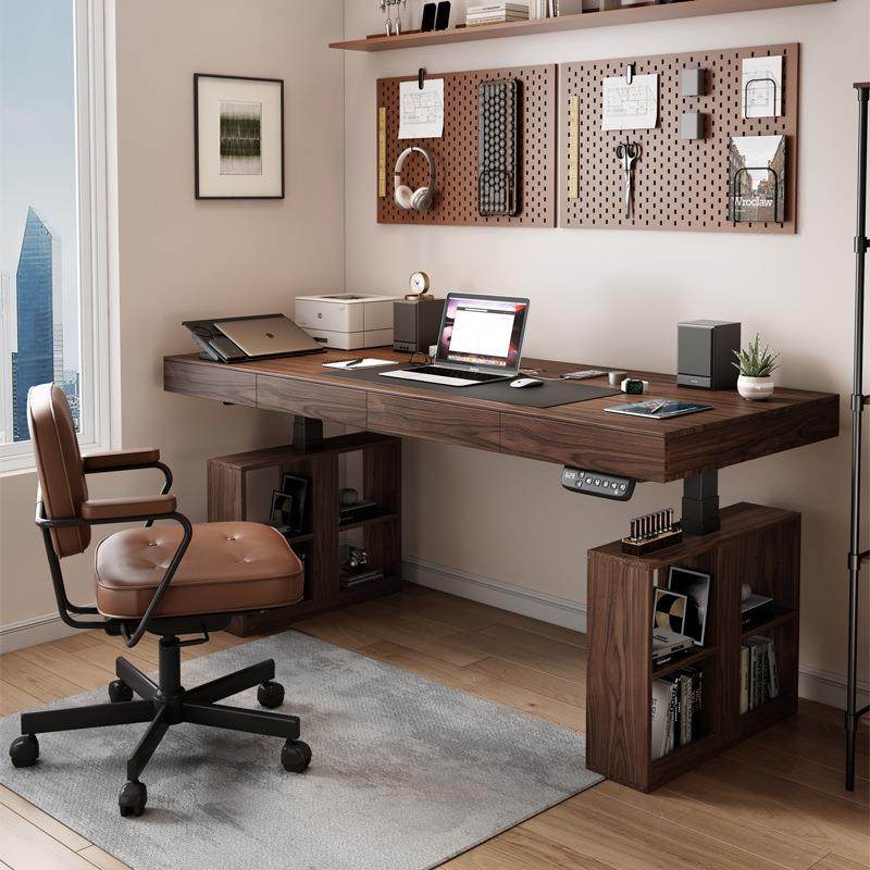 意式极简实木电动升降桌储物轻奢现代书房学习桌办公桌电脑桌书桌,商业/办公家具,办公升降台/升降桌,淘宝优惠券,粉丝福利购,淘宝优惠卷