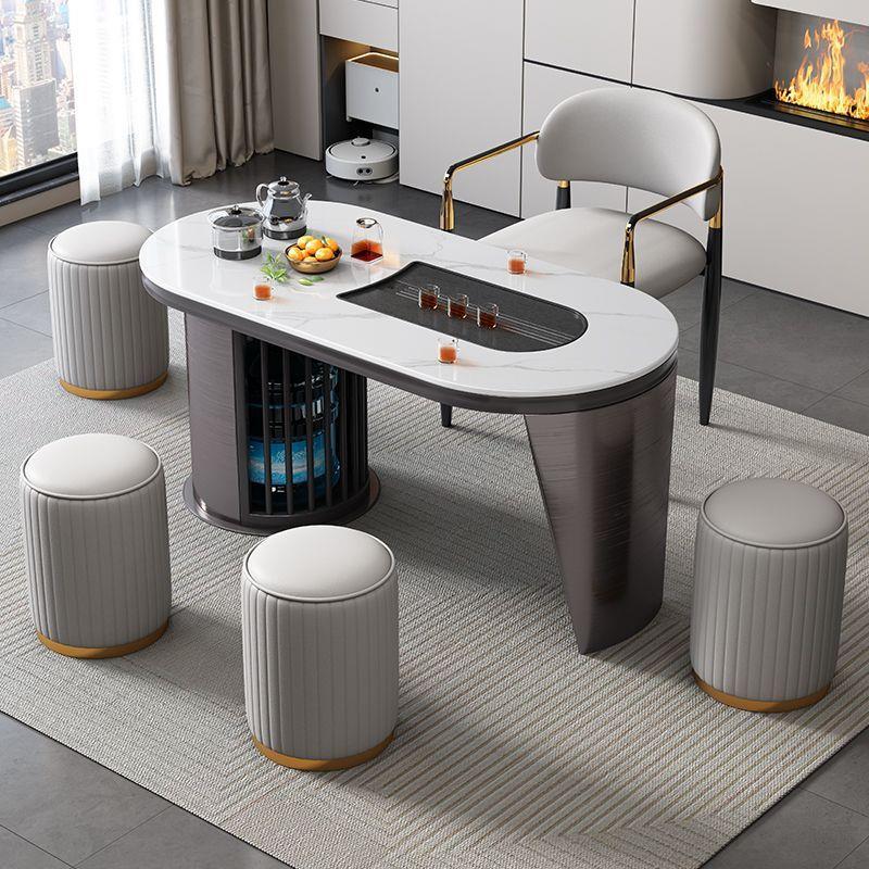 轻奢岩板茶桌椅组合现代简约家用办公室功夫茶几泡茶桌一体一整套