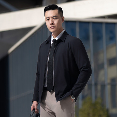 【龙牙】暗之黑豹轻量翻领夹克春秋男士舒适百搭潮流夹克外套