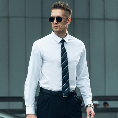 【龙牙】三代龙牙暗轩商务长袖衬衫春秋正装衬衣白色舒适休闲宴会