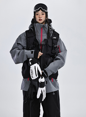 KEEPMONEY战术机能风马甲滑雪服套装男女单板防水户外滑雪装备
