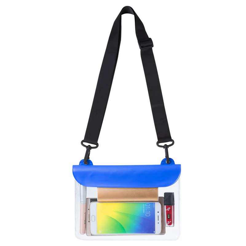 SUMMER RAFTING WATERPROOF BAG RECLINING BACK TRANSPARENT PVC TOUCHABLE SCREEN MOBILE PHONE SEALED STORAGE WAIST BAG SWIMMING AND PLAY LARGE CAPACITY