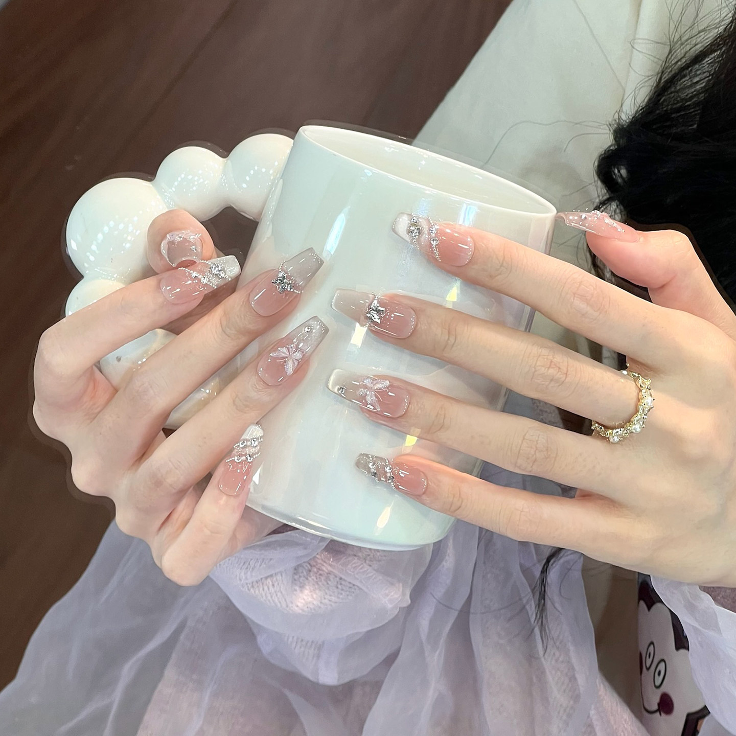 植兔蝶仙子手工穿戴甲清透感猫眼高级感婚甲裸色显白美甲短款贴片,彩妆/香水/美妆工具,穿戴甲/甲片,淘宝优惠券,粉丝福利购,淘宝优惠卷