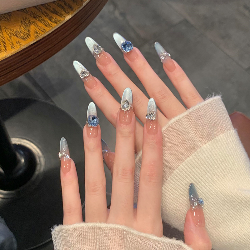 植兔高质量长椭圆穿戴甲清冷感水光猫眼满钻显白法式美甲爆闪贴片,彩妆/香水/美妆工具,穿戴甲/甲片,淘宝优惠券,粉丝福利购,淘宝优惠卷