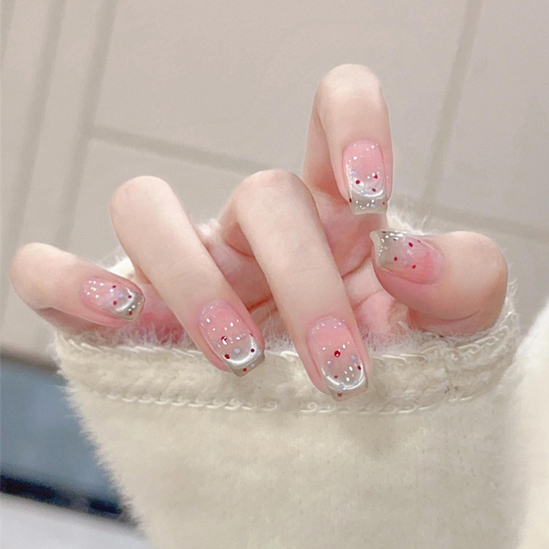 植兔法式猫眼清透波点穿戴甲短款手工渐变裸色显白腮红美甲高级感,彩妆/香水/美妆工具,穿戴甲/甲片,淘宝优惠券,粉丝福利购,淘宝优惠卷