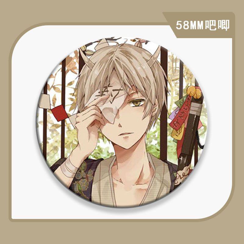 夏目58mm吧唧友人亮膜徽章纪念礼物装饰胸章帐谷子学生胸针马口铁