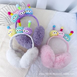 冬季防寒保暖搞怪毛绒耳罩学生可爱毛球扭扭棒装饰百搭保暖耳捂子