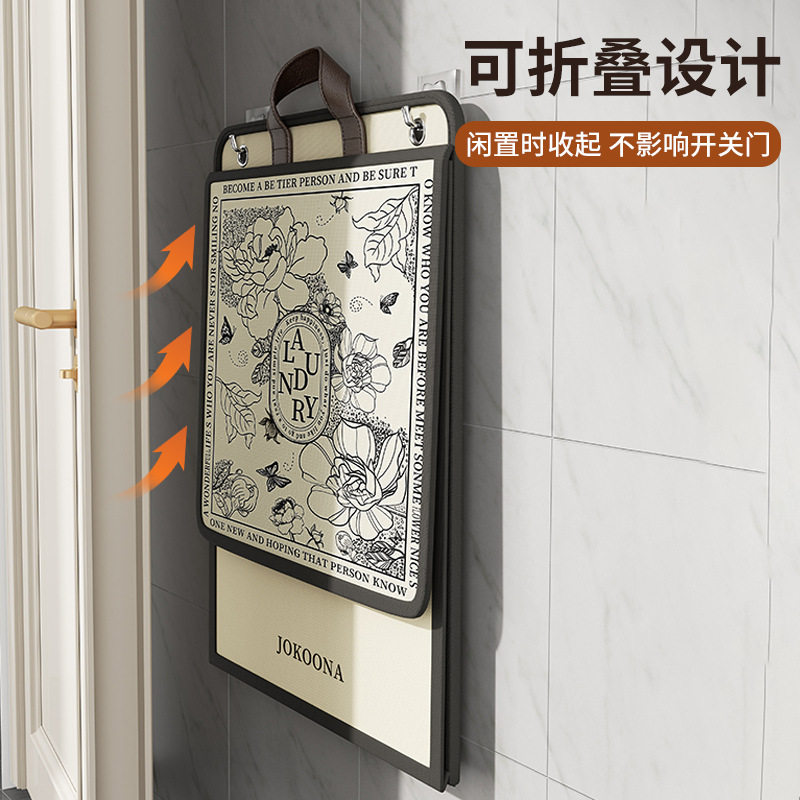 脏衣篓可折叠浴室壁挂式家用脏衣服收纳带盖挂袋衣物整理筐图片