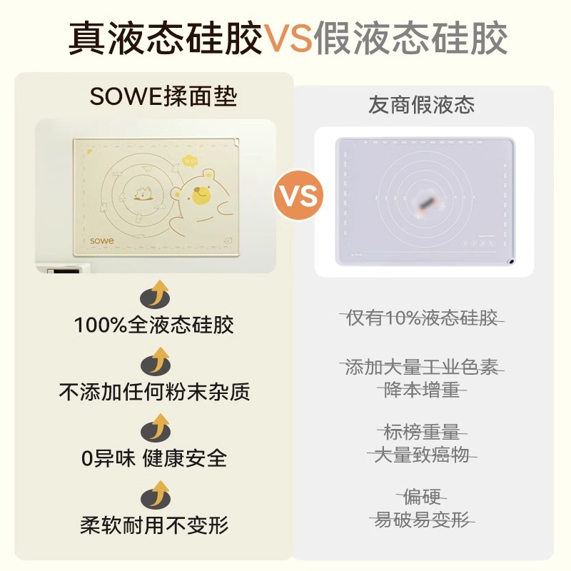 母婴级液态硅胶揉面垫加厚食品级烘焙面板案板家用擀面和面垫