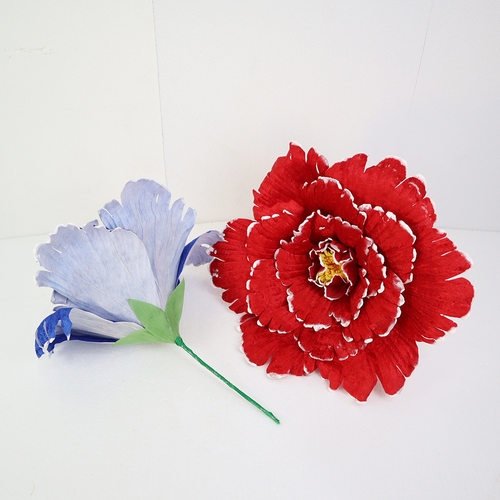 大型仿真牡丹发泡绒布花橱窗展示活动场地布景假花婚庆路引底座花
