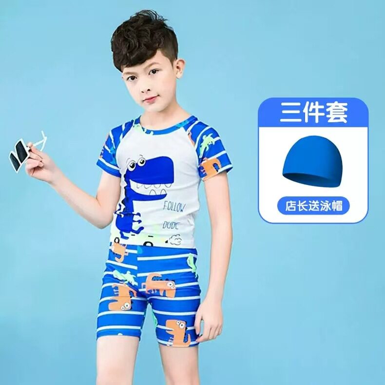 男童泳衣儿童蜘蛛侠分体游泳衣新款洋气小男孩大码夏季温泉套装