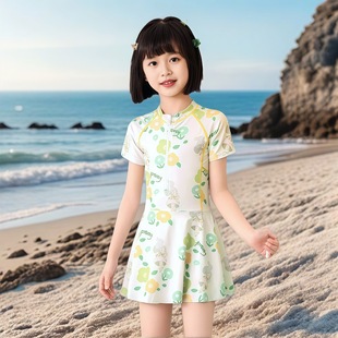兒童泳衣女孩2025新款 連體中大童女寶寶速干防曬游泳衣洋氣游泳裝