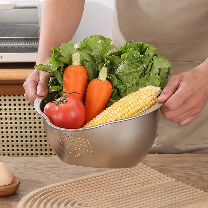 304不锈钢洗米盆沥水篮斜底洗菜篮家用果蔬洗米筛淘米漏盆多用盆,餐饮具,洗菜盆/沥水篮/漏水筛,淘宝优惠券,粉丝福利购,淘宝优惠卷
