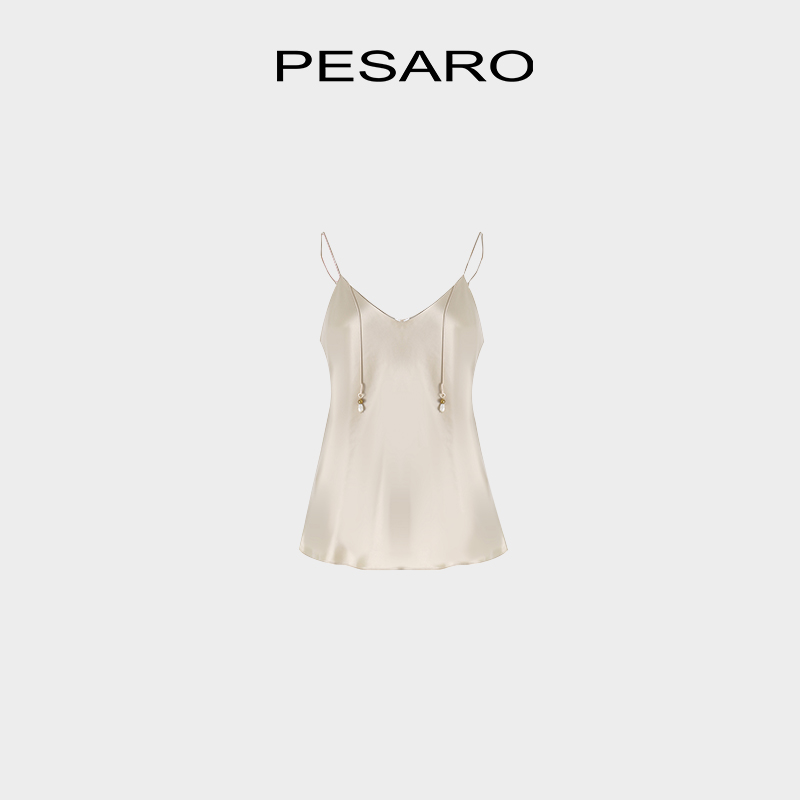 修身型夏季通勤桑蚕丝纯色吊带