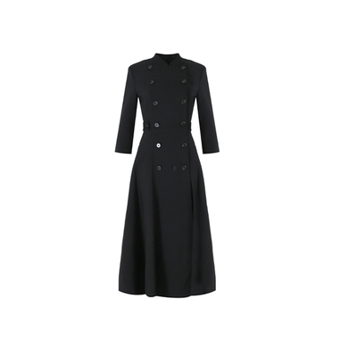 PESARO黄蕙玲黑色立领连衣裙