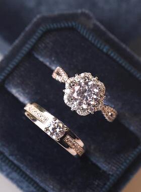 活口可以调节钻戒情侣戒指结婚对戒快手抖音直播小红书拼多多推荐