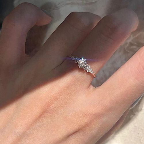 925银柏林情书碎钻星河戒指女士