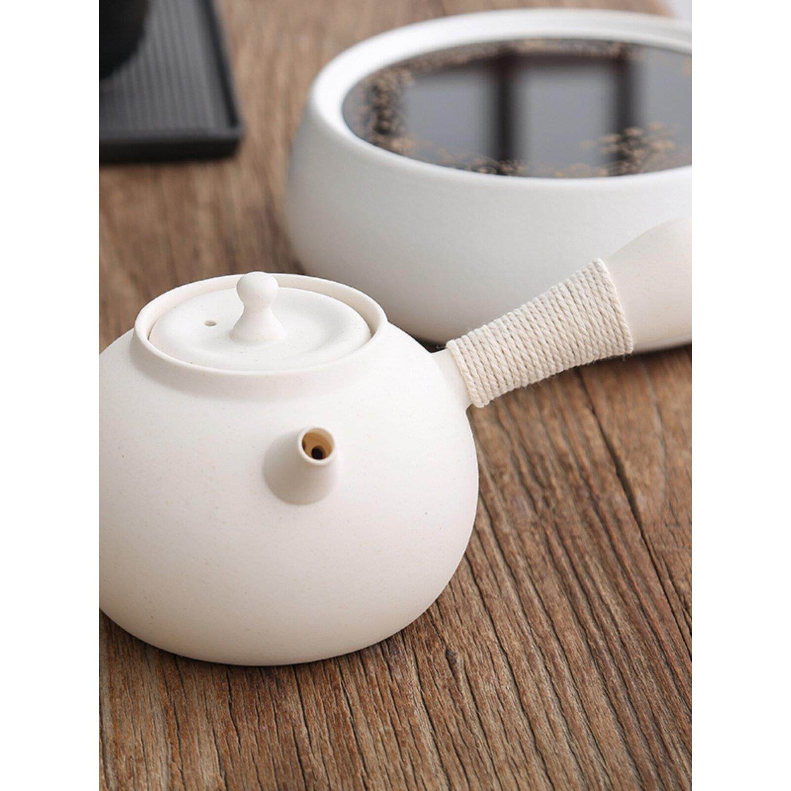 惠泽轩白泥壶陶瓷茶壶功夫茶具侧把壶烧水壶过滤茶炉电陶炉煮茶器