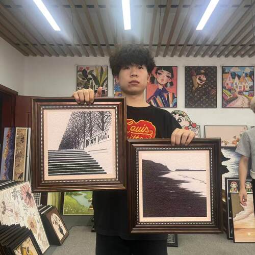 黑白简约线条高级感法式装饰画S086客厅玄关卧室挂画4040