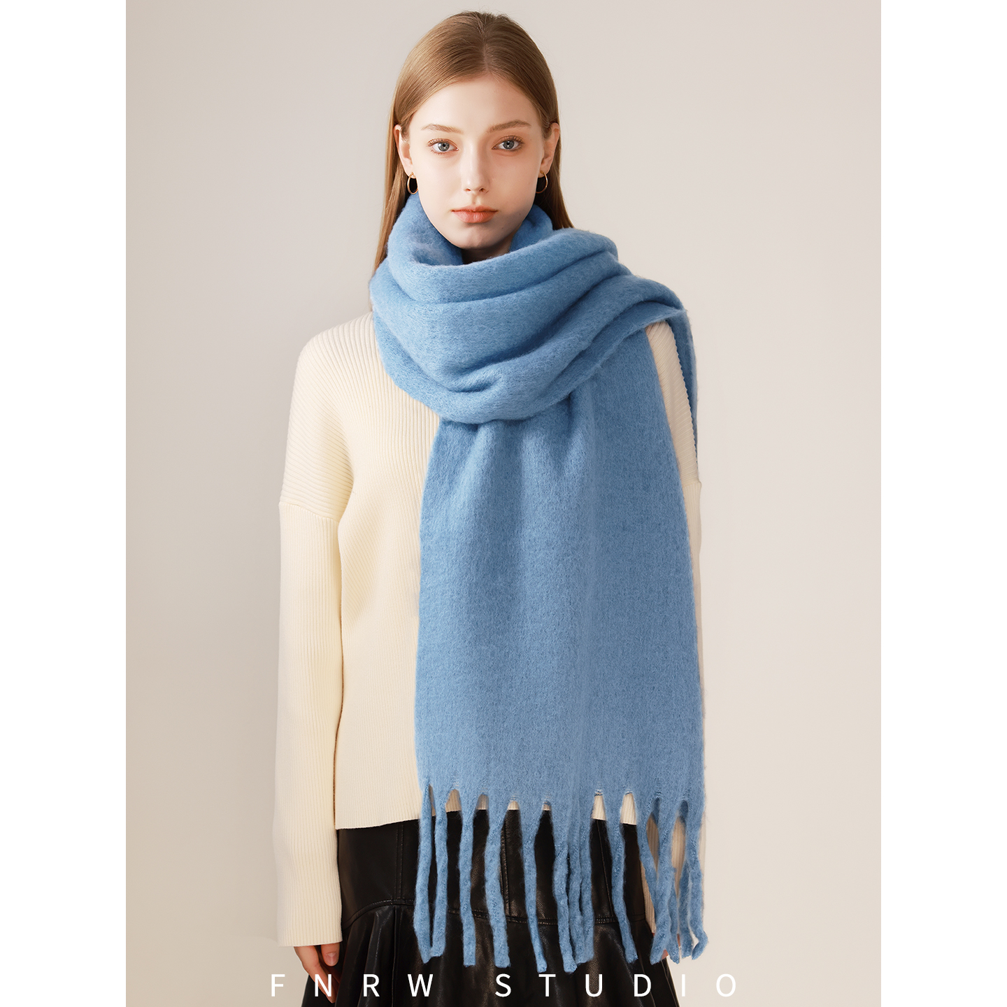 氛围感马海毛围巾女冬季保暖围脖