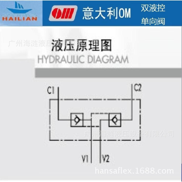 管式液控单向阀V0190  VBPDE 1/2” A意大利OM液压锁