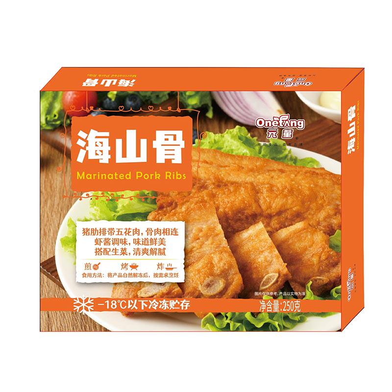 元初食品海山骨250g猪排骨肋排带五花肉方便菜脆骨肉煎炸烧烤冻品