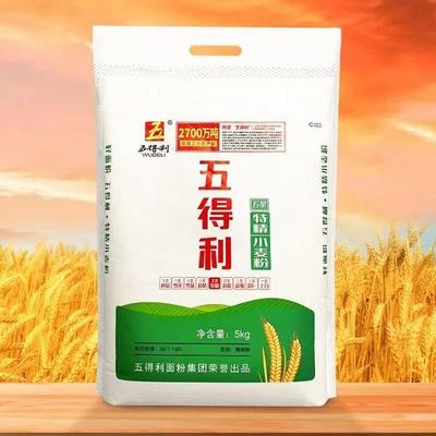 五得利五星特精小麦粉5kg面粉白面馒头包子饺子面条家用面粉